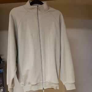 adidas Men's Cream Full-Zip Sweater Jacket